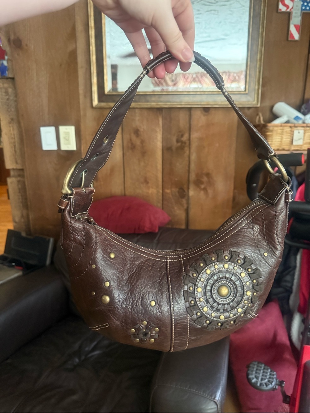 Rare 10062 2006 Coach Soho Mia Hobo Shoulder Bag Purse Brown Genuine Leather